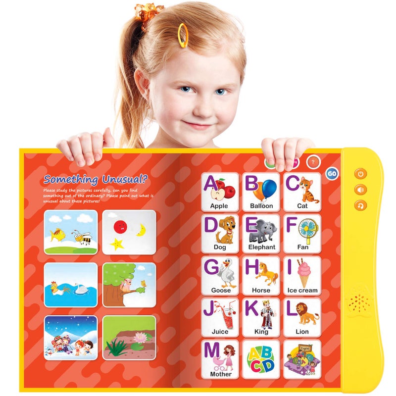 Funshpiel ABC Learning For Toddlers Sound Book, Ideal for Learning & Education Toys, Speech Therapy Toys, Preschool Learning Toys, 8 Page Toddler Activity Book Learning Alphabets, Animal, Speak and Spell & More - Image 1